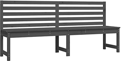 vidaXL Gartenbank, Sitzbank mit Rückenlehne, Gartenmöbel Parkbank Lattenrost-Design, Holzbank Bank für Garten Terrasse, Grau Massivholz Kiefer