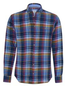 BRAX Herren Style Daniel C Pure Linen-Multicolored Check Hemd