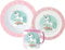 Unicorn Cartoon Character Dinner Tableware Set 3pcs Plate, Bowl & Mug, BPA Free re-usable Plastic Microwave Safe (Unicorn)