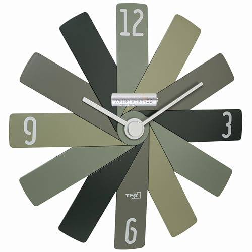 TFA Dostmann Designer-Wanduhr analog Clock in The Box, 60.3020, mit Stecksystem, leises Uhrwerk, Lange Batterielaufzeit, Quarzuhr, Wohnzimmeruhr, Küchenuhr