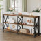 LVB Rustic Console Desk Industrial Wood Metal Sofa Desk Behind Couch Farmhouse Entryway Table with Storage Shelf Large Wooden Foyer Hallway Table for Entry Living Room Rustic Brown 63 Inch