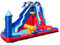 Maxmass Inflatable Bouncy Castle, Kids Water Park with Slide, Climbing Wall, Splash Pool, Sprinkler, Water Cannon, Basketball Hoop & Ring Toss Game, Blow Up Activity Center for Indoor Outdoor