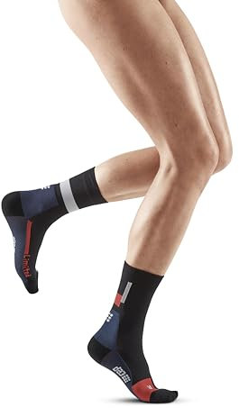 CEP - THE RUN COMPRESSION SOCKS MID CUT für Damen | Mittellange Laufsocken in schwarz (LE) mit Kompression | Regenerierende Kompressionsstrümpfe für Frauen | Gr. IV | L