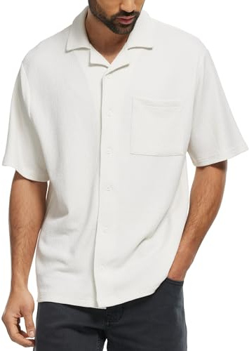 Indicode Herren INProvo Kurzarmhemd mit Kent-Kragen | Herrenhemd für Männer Offwhite, M