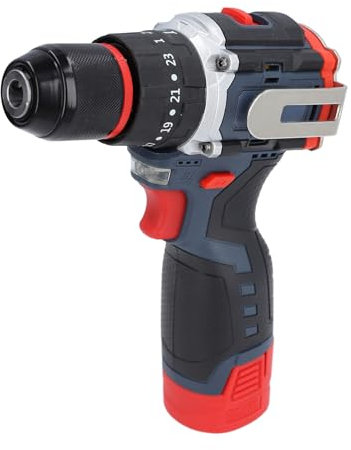 Trapano Avvitatore a Batteria, Trapano Manuale Elettrico Al Litio Compatto a Basso Rumore, Torsione 80 Nm Ricaricabile, 100-240 V per Esterno (Spina europea)