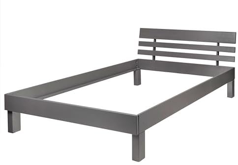 Krok Wood Massivholzbett Julia in Buche, Farbe Grau (90 x 200 cm)