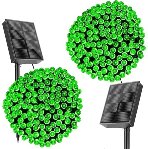 SOLARBABY Solar Lichterkette Aussen,20M 200LED Lichterkette Außen Solar IP65 Wasserdicht Solarlichterkette Außen Wetterfest für Garten, Balkon, Terrasse Dekorationen 2 Stück (Grün)