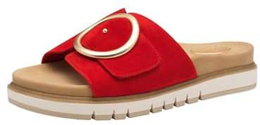 Tamaris Comfort Damen Pantoletten aus Leder Elegant, Rot (Red), 41 EU