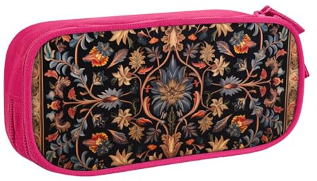 Antike Orientalistische Kunst Federmäppchen, Reißverschluss Glatt Federmäppchen, Tragbares Federmäppchen Große Schule Schreibwaren Aufbewahrungstasche Make-up Tasche, rose, Einheitsgröße,