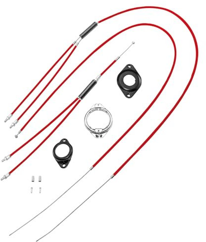 TSTRAUM BMX Fahrrad Gyro Bremskabel vorne + hinten (oben + unten) Spinner Rotorkabel Rotor Set Kit (Rot)