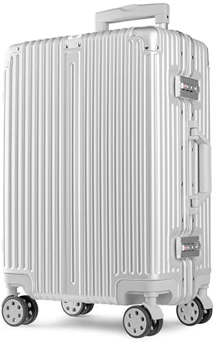 POSH Handgepäck Koffer M - Robuster Business Reisekoffer 38L - Hartschale 58x40x23 cm Polycarbonat Trolley mit Aluminium Rahmen & 2 TSA-Schlössern - Leise 360° Rollen - Inklusive Kofferschutzhülle