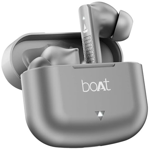 boA't Airdopes 91 Truly Wireless in Ear Ear Buds w/ 45 hrs Playtime, Beast Mode with 50 ms Low Latency, Dual Mics with ENx, ASAP Charge, IWP Tech, IPX4 & Bluetooth v5.3(Mist Grey)