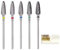 Lot de 5 Fraises à Ongles en Acier Tungstène avec Pinceau, Forets à Ongles Professionnels pour Manucure, Embout de Ponceuse à Ongles pour l'élimination des Cuticules en Gel Acrylique