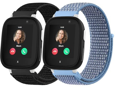 Vancle 2 Stück Kinder Armband für Xplora X6 Play/Xplora X6 Pro/Anio 5/Anio 6, Weich Nylon Ersatzarmbänder 20mm für Kids Smartwatch Zubehör, Kinder Uhrenarmband 20mm für Mädchen Jungen Kinder