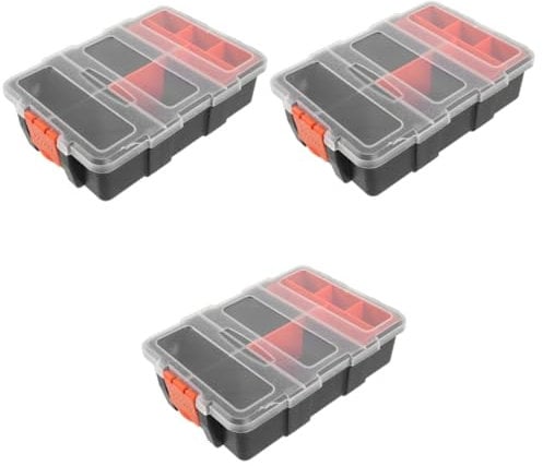 OSALADI 3pcs Box Versatile Plastic Parts Storage Small Tool Box Compartment Dividers for Easy Organization