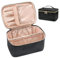 Kosmetiktasche Damen Groß, Make Up Tasche für Frauen, Schminktasche Reise Kosmetikkoffer, Makeup Bag Cosmetic Bag mit Griff und Teiler (Schwarz)