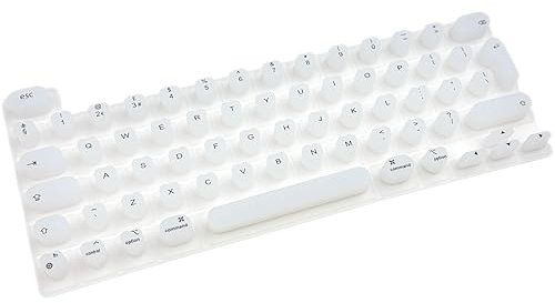 Majeree Keyboard Cover for Long Nails, Raised Silicone Keyboard Protector Compatible with MacBook Pro 13/14/16 (2020-2024), MacBook Air 13/13.6/15 for Office and Study Use (EU ANSI) (White)