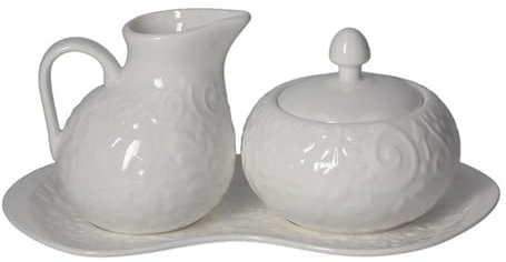 TOGNANA SET LATTIERA, ZUCCHERIERA E VASSOIO NEW BONE CHINA BIANCO ANDREA FONTEBASSO LINEA ETOILE