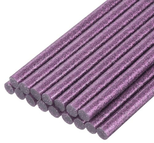 sourcing map 16pcs Full Size Hot Glue Gun Sticks 7mm x 200mm Small Glue Sticks for Glue Gun, Glitter Purple