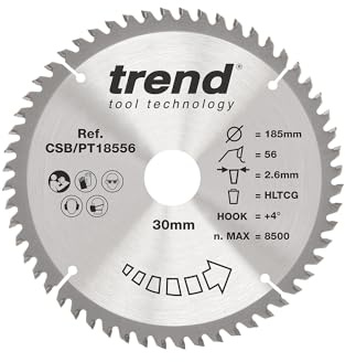 Trend Laminate & HPL Circular Saw Blade 185mm 56T 30mm Bore TCT