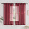 PONY DANCE Transparente Vorhang Rot Schlafzimmer Gardinen und Vorhänge Leinenoptik Fenstervorhänge für Badezimmer Übergardinen mit Ösen, Ösenschal 2er Set H 160 x B 140 cm
