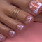 False Toenails Short - 24pcs Flower Patterns French Tip Press on Toe Nails - 12 Sizes Square Purple Stick on Toenails - Removable,Glossy Light Weight Fake Toe Nails for Big Toe