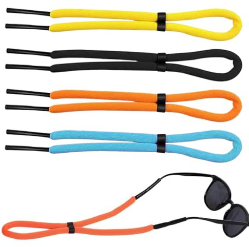 GXGM 4 Pièces Sangle de Lunettes Flottant, Cordon Lunettes Sport, Sangle de Lunettes Porte-Lunettes de Soleil Anti-perte Sangles de Lunettes pour Sports Nautiques Canotage Kayak Surf Hommes Femmes