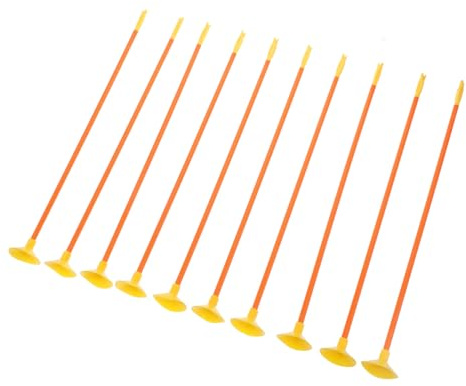 EXAOMBLE 10pcs Suction Cup Arrows Plastic Large Replacement Arrows for Kids Bow Archery Toy with Rubber Tips Outdoor Indoor Target Shooting Game Set for Boys Girls