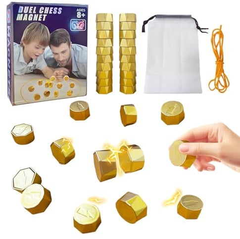 Gesellschaftsspiele,Magnetisches Schachspiel,Magnet Schach,Magnete Spiel,Tragbares Magnetschach,20 Stück Mini Magnets,Magnetsteine Spiel Tischspiele,Geeignet für Familienfeiern,Geburtstagsparty-Spiele