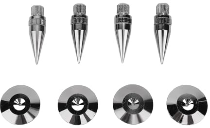 Yechiry Speaker Spikes, Copper Speaker Base Pads, Subwoofer Anti Vibration Pads, Adjustable Turntable Feet, Record Player Shock Absorber for Amplifier, Subwoofer, CD DVD Player