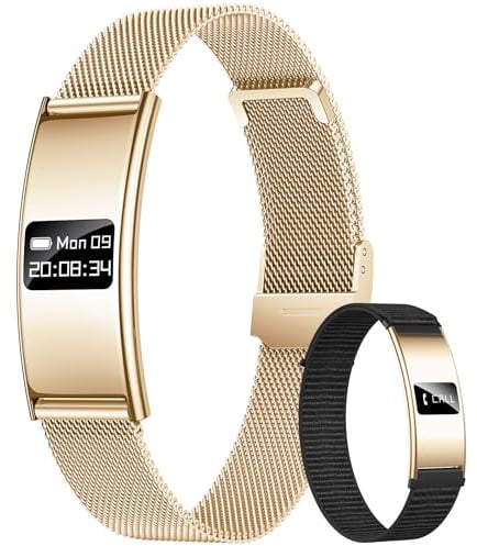 Fitness Tracker Smartband Bracciale Donna: Smart Band con Cardiofrequenzimetro SpO2 Stress Sonno Ciclo Fisiologico 5ATM Impermeabile e Modalità Sport Multiple Contapassi Smartwatch per IOS e Android