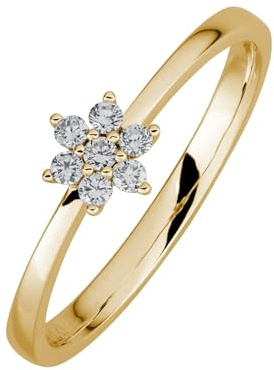 Lyomi Damen Ring 585/- Gold Glänzend Diamant Lab Grown gelb 0,13ct. 067370184-1