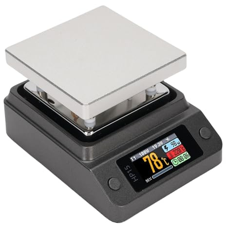 ZDETGU Lötvorwärmstation mit Einer Temperatur von 80–350 °C, Dual-Interface-Heizplatte für PCB-Reparatur und LED-Restaurierung, Programmierbarer Schweißtisch mit Display