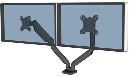 Fellowes Platinum Series Dual Arm VESA Mount for Monitor Upto 10 - 27-Inch,Black,8042501