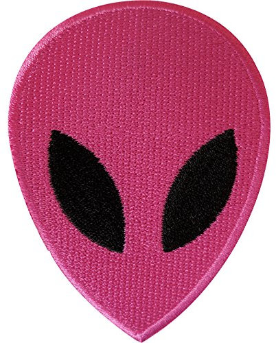 Pink Alien Aufnäher zum Aufbügeln / Aufnähen auf Kleidung, Jacke, Jeans, Tasche, NASA Space UFO-Abzeichen