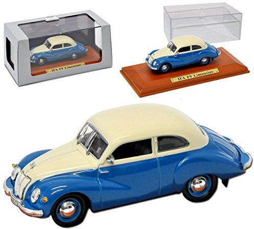 Atlas IFA F9 Limousine Blau Cream 1950-1956 DDR 1/43 Modell Auto mit individiuellem Wunschkennzeichen