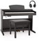 DP-10X Digital Piano by Gear4music + Piano Stool Pack, Matte Black
