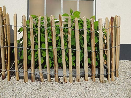 STILTREU Staketenzäune Staketenzaun Kastanie Höhen 50 cm - 200 cm, 5 Meter Rolle, 3 versch. Lattenabstände (Länge x Höhe: 500 x 75 cm, Lattenabstand: 8-10 cm)