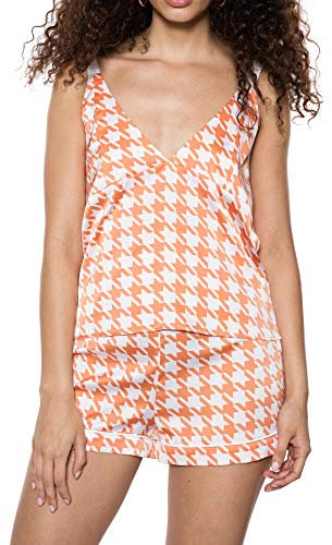 IVYREVEL Damen d Ring Shoulder Top, Mehrfarbig (Orange Pepita Print 341), (Herstellergröße: 38)