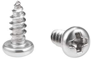 sourcing map 3x8mm Self Tapping Screws Phillips Pan Head Screw 316 Stainless Steel Fasteners Bolts 50Pcs