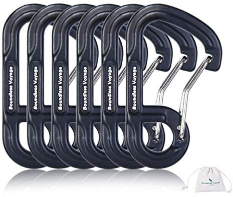 Boundless Voyage Ganci per moschettoni da esterno Bloccanti Clip tipo D Lega di alluminio Screwgate Camping Backpacking Moschettoni con ganci filettati Wiregate Buckle Keychain