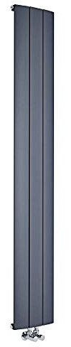 Milano Skye Anthracite Vertical Single Flat Panel Aluminium Radiator - 1800mm x 280mm