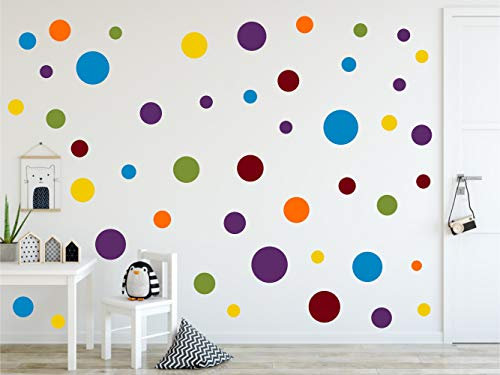 timalo® 73078-120 Wandsticker Kinderzimmer Kreise Pastellkreise Set 14-120 Stück