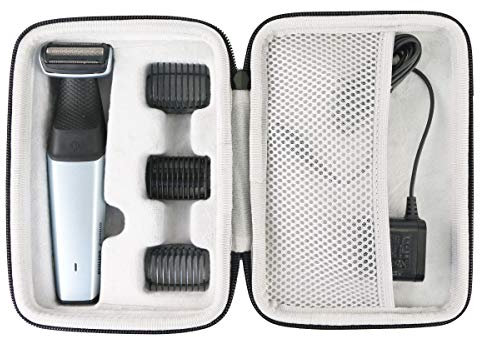 Khanka Hart Tasche Case für Philips Bodygroom BG5020/BG3015/BG3010/BG7025 Series 7000 5000 3000 Aufsatz Rückenhaarentfernung. (Schwarz-Weiss)