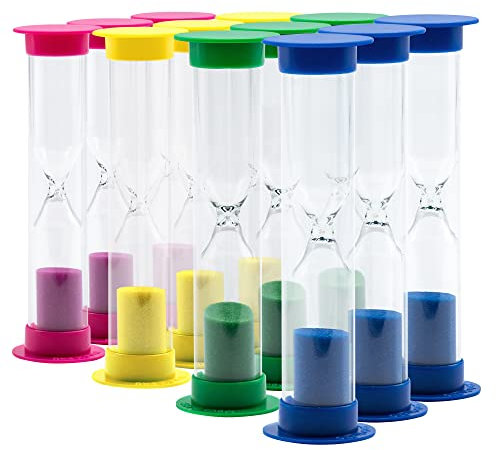 Srenta Sanduhr, 8,9 cm, bunt, 2-Minuten-Glasröhre, Mini-Sandglas, Sanduhr, Timer, 24 Stück
