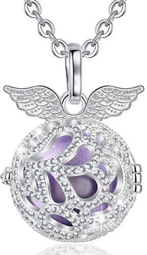 AEONSLOVE Llamador de Ángeles para Futuras Madres Collar Mujer Embarazada con Ángel de la Guarda, 2 Cadenas