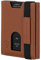 VON HEESEN Leder Slim Wallet - Geldbeutel mit RFID Schutz - Mini Geldbörse für Herren und Damen - Kartenetui Echtleder Karten Portemonnaie klein - Kreditkartenetui Cognac-Braun