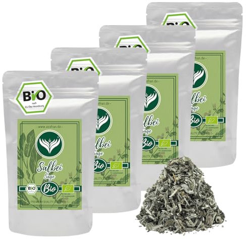 Azafran BIO Salbei - Salbeiblätter gerebelt lose Kräuter oder Tee 1kg