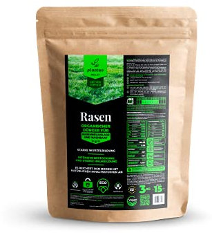 Planteo Starker Rasen Pellets, Nährstoffreicher Organischer Pellets zum streuen, Bio Rasendünger, Rasen Nahrung, Naturdünger, Rasenunkrautvernichter, Moosvernichter, Tierfreundlicher, Turbogrün