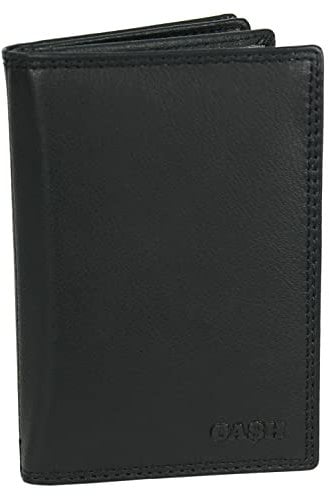 CA$H - Herren Ausweishülle - Echt-Leder Etui - Brieftasche - Schwarz